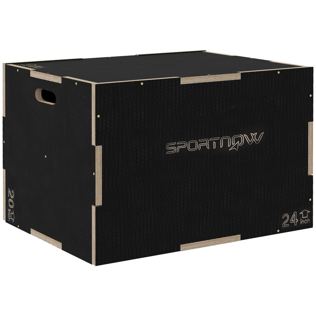Caixa Pliométrica com 3 Alturas Diferentes Caixa de Saltos para Treino de Força em Casa Escritório Ginásio CrossFit Carga 120 kg 76x61x51 cm Preto — foto 1