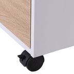 Bloco de Gavetas para Escritório Móvel de Escritório Bloco de Gavetas com 3 Gavetas e 4 Rodas 40x50x57,5 cm Madeira e Branco — foto 8