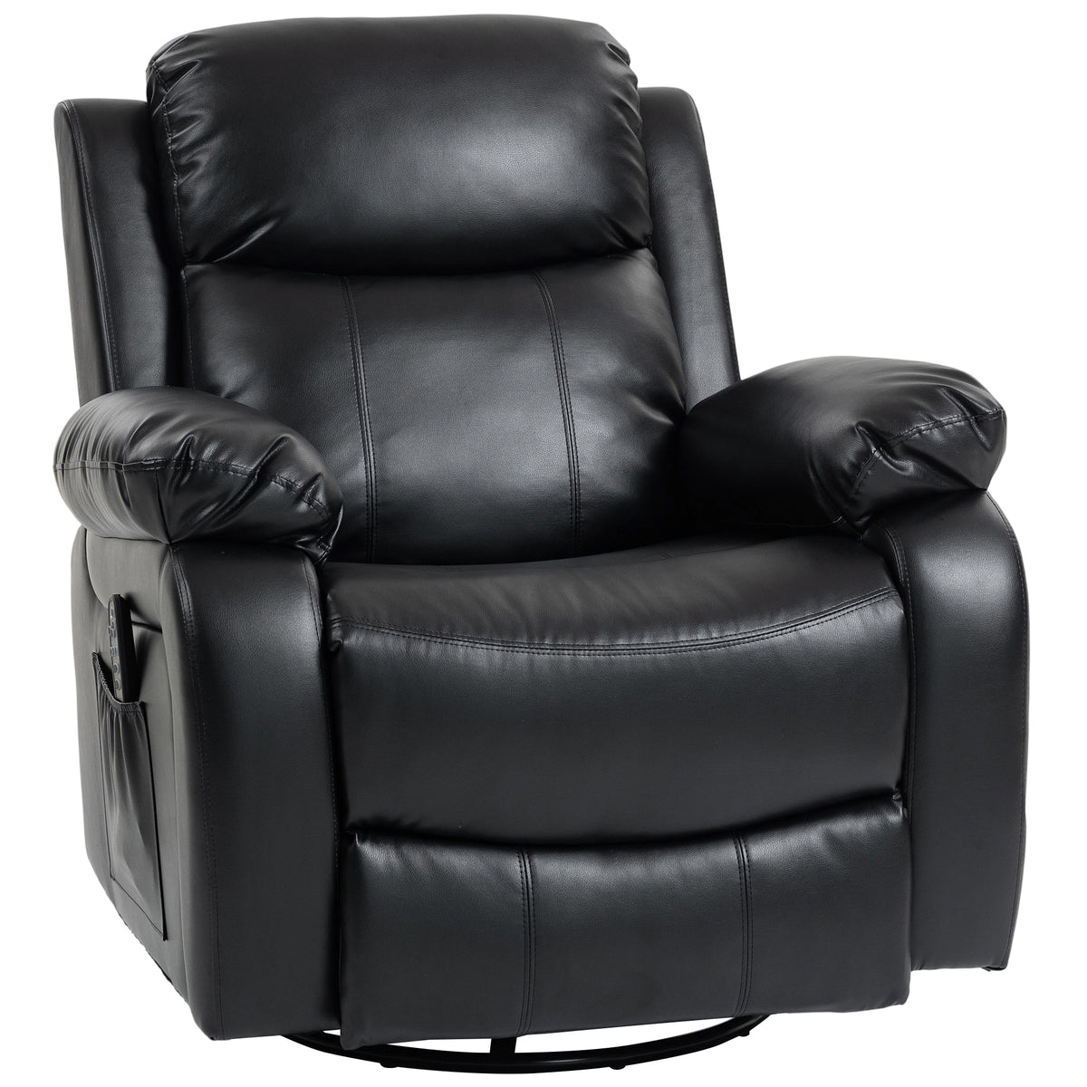 Poltrona de Massagem com 8 Cabeças Vibratórias Poltrona Relax Encosto Ajustável Apoio para os Pés Preto — foto 1