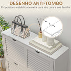 Sapateira Moderna Sapateira Entrada com 2 Gavetas Rebatíveis e Prateleias Ajustáveis para 16 Pares de Sapatos Sapateira Compacta para Corredor 81,5x25x83 cm Branco — foto 7
