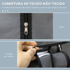 Roupeiro de Tecido Dobrável Armário de Roupa Portátil com 6 Prateleiras e 1 Barra de Pendurar para Dormitório Vestidor 103x43x162,5 cm Cinzento — foto 5