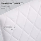 Conjunto de 4 Cadeiras de Sala de Jantar Estofadas com Pés de Metal Cadeiras Modernas para Cozinha Carga Máxima 41x50x91cm Branco — foto 5