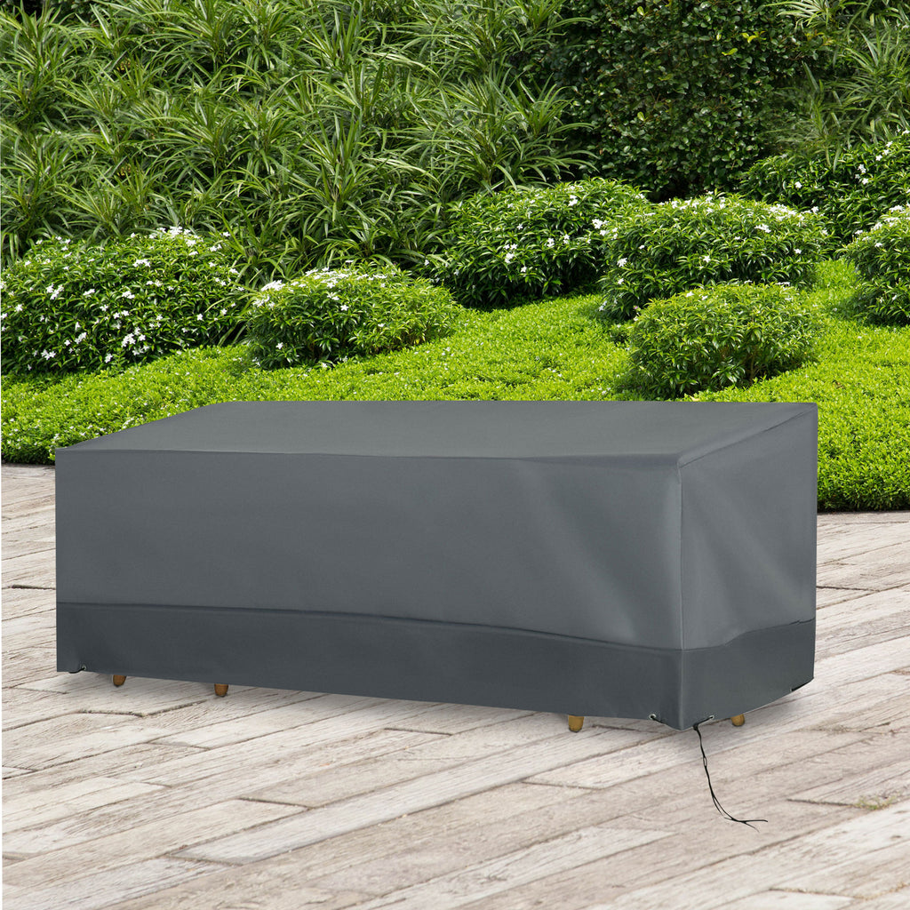 Capa Protetora para Móveis de Jardim Tecido Oxford 600D Impermeável Cobertura de Móveis Mesas Cadeiras Sofá de Exterior com Corda e Fivela 190,5x72x76cm Cinza — foto 2