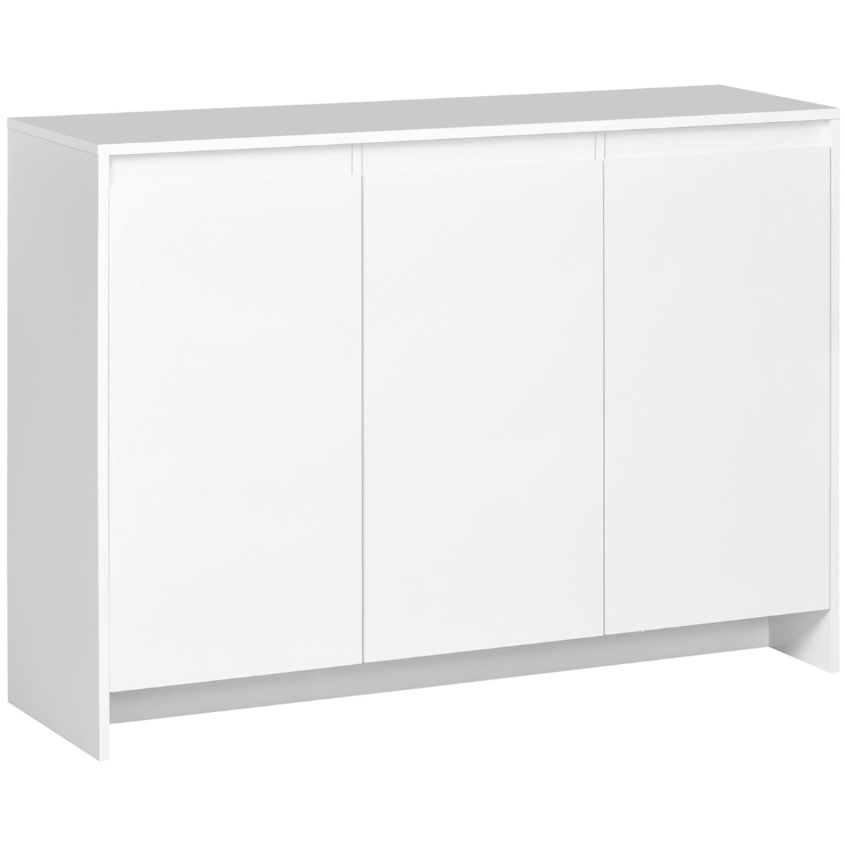 Aparador de Cozinha Moderno com 3 Portas Prateleiras Ajustáveis ​​e Suporte para TV com Fecho suave 120x35x85 cm Branco — foto 1