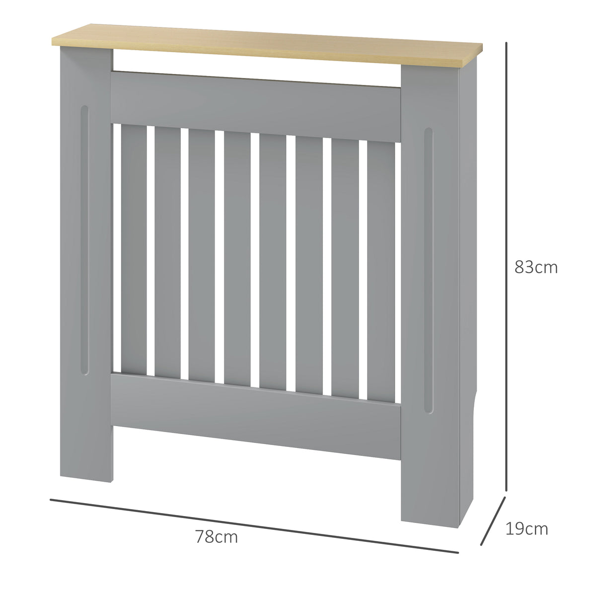 Cobertura Radiador 78x19x83 cm Cobertura Radiador de MDF e Melamina de Madeira com Dispositivo Anti-Tombo Desenho Moderno para Sala de Estar Dormitório Cinza — foto 3