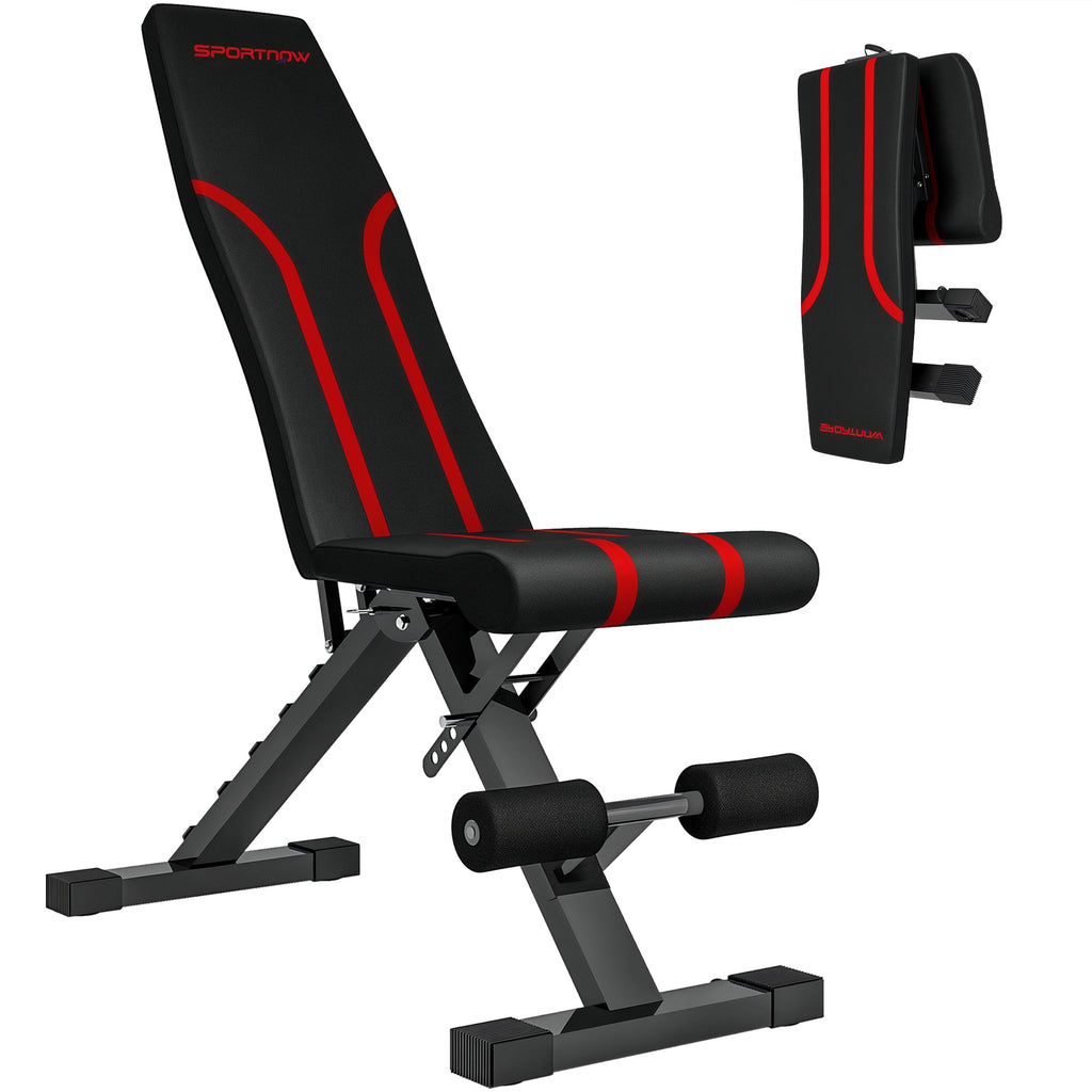 Banco de Abdominais Ajustável Banco de Musculação Dobrável para Treino de Corpo Completo em Casa Ginásio 82x35x42,5-107 cm Preto — foto 1