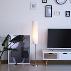 Candeeiro de Pé Moderno para o Quarto com Luzes E27, 40W e Interruptor de Pé, com Base de Aço Inoxidável Cor Branca 120cm — foto 2