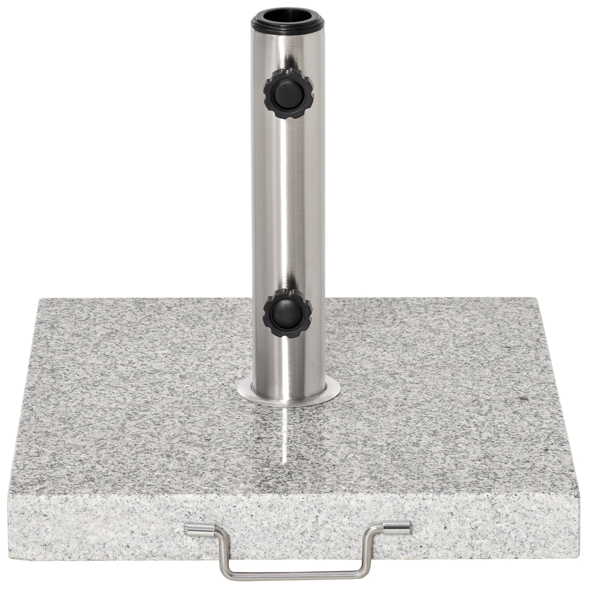 Base para Chapéu de Sol de Mármore Universal com 2 Rodas e Alça de Transporte para Mastros de Ø35/38/42mm Suporte para Chapéu de Sol de Exterior 42x42x36cm Cinza — foto 8