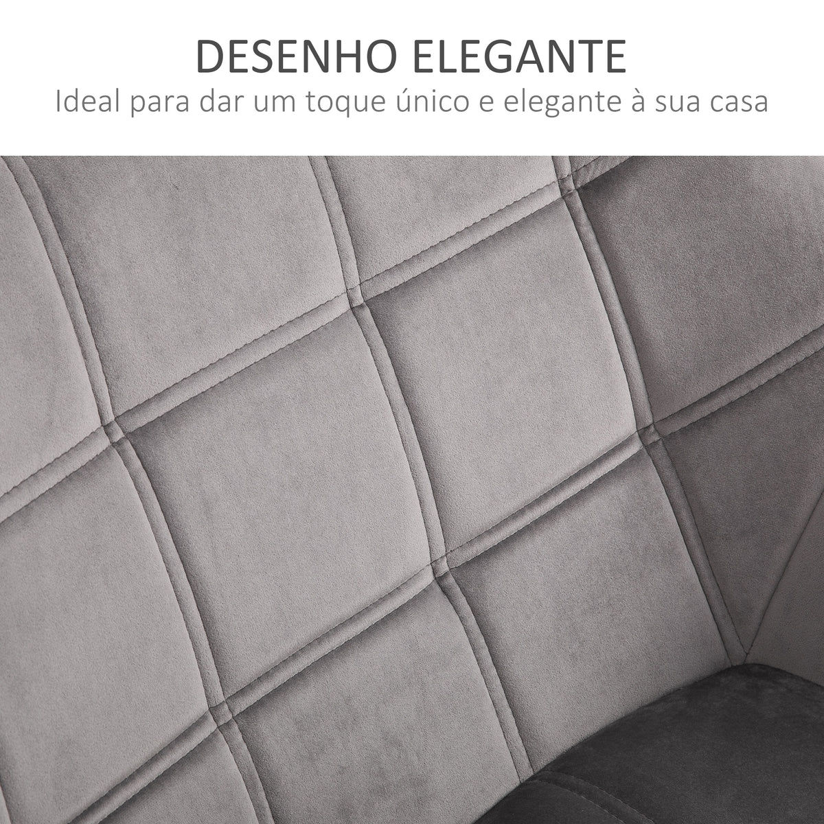 Poltrona Moderna Poltrona de Leitura Estofada em Veludo com Assento Amplo Pés em Madeira Poltrona Relax para Sala de Estar Quarto 67x61,5x71 cm Cinza — foto 5