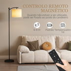Candeeiro de Pé LED Candeeiro de Pé para Sala com Temperatura de Cor de Ajuste Contínuo 11 Níveis Comando à Distância Temporizador de 60 Minutos 54,3x30,6x159,6 cm Preto — foto 6