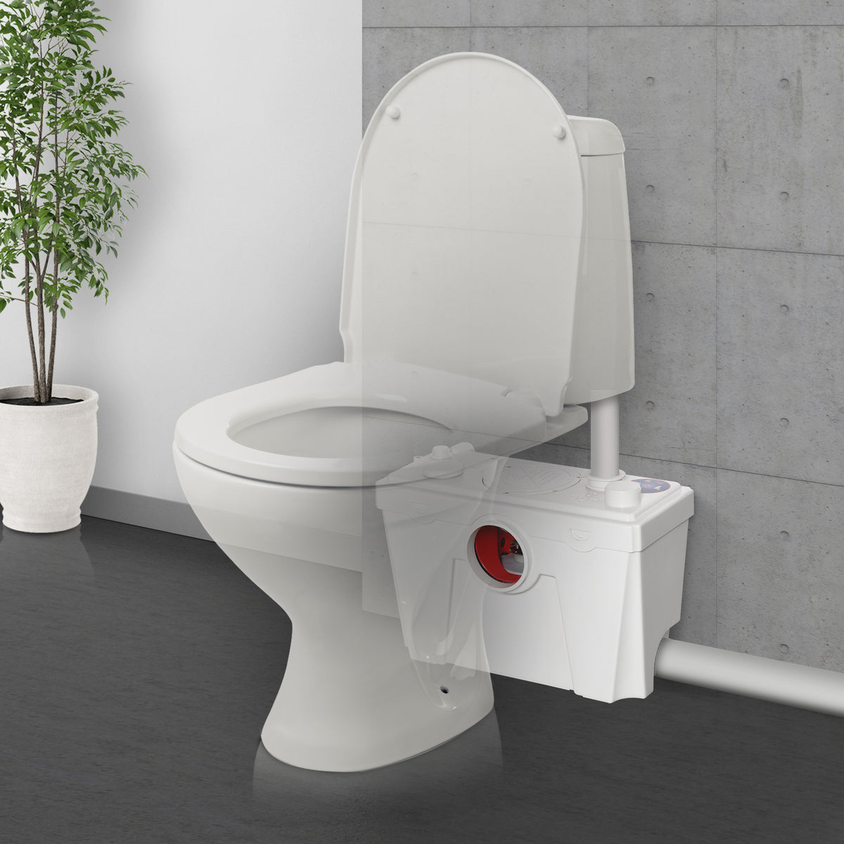 Bomba Trituradora Sanitário de Água Residual com 500 W e 4 Entradas para Casa de Banho Cozinha 40x17,5x28 cm Branco — foto 2