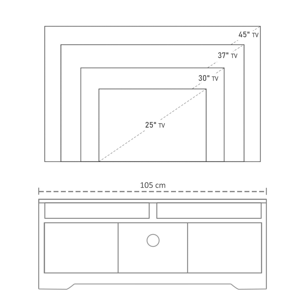 Móvel de TV para Sala de Estar Móvel de TV com Amplo Espaço de Arrumação Prateleiras Abertas Orifício Passa Cabos 105x40x52 cm Branco e Madeira — foto 6