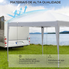 Tenda Dobrável 2,95x2,95 cm com Bolsa de Transporte Altura Ajustável Anti-UV e Impermeável para Terraço Pátio e Praia Branco Prateado — foto 4