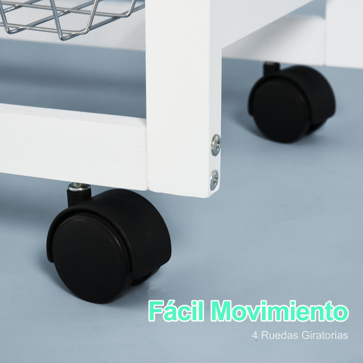 Carrinho de cozinha Carrinho de serviço multifuncional com gavetas Cestas Prateleiras de especiarias Toalheiro Rodas 92x37x82 cm Branco — foto 6