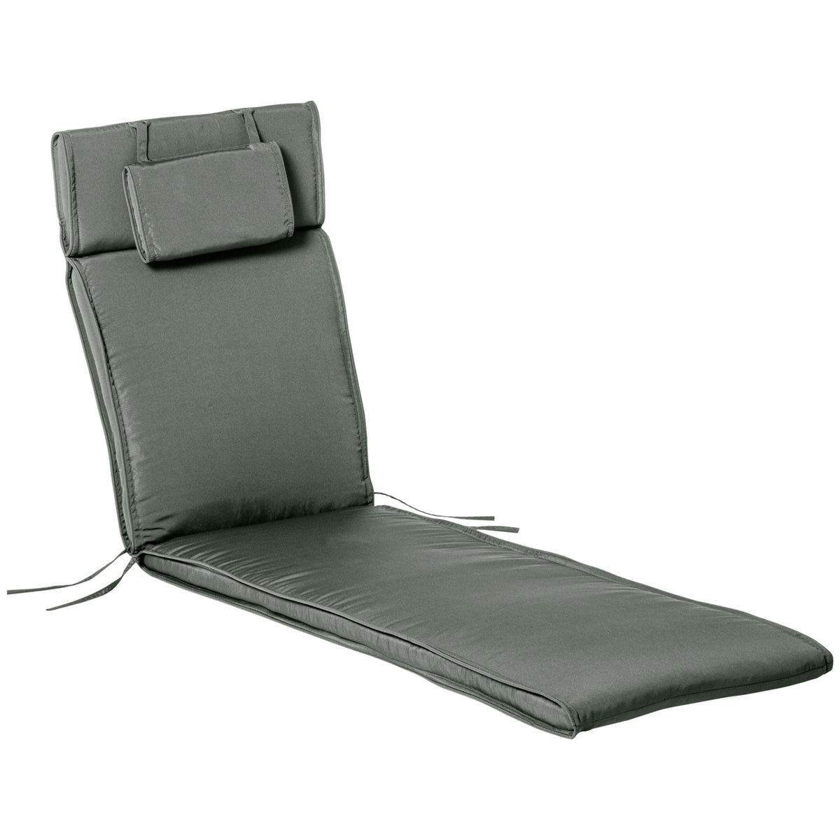Almofada para Espreguiçadeira 198x53x5cm Almofada Suave para Espreguiçadeira Dobrável Acolchoada para Exterior Jardim Pátio Cinza — foto 1