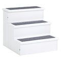 Escada para Animais de Estimação de 3 Degraus com Armazenamento e Tapete Antiderrapante Portátil Carga Máxima 30kg 40,5x44,5x38 cm Branco — foto 1