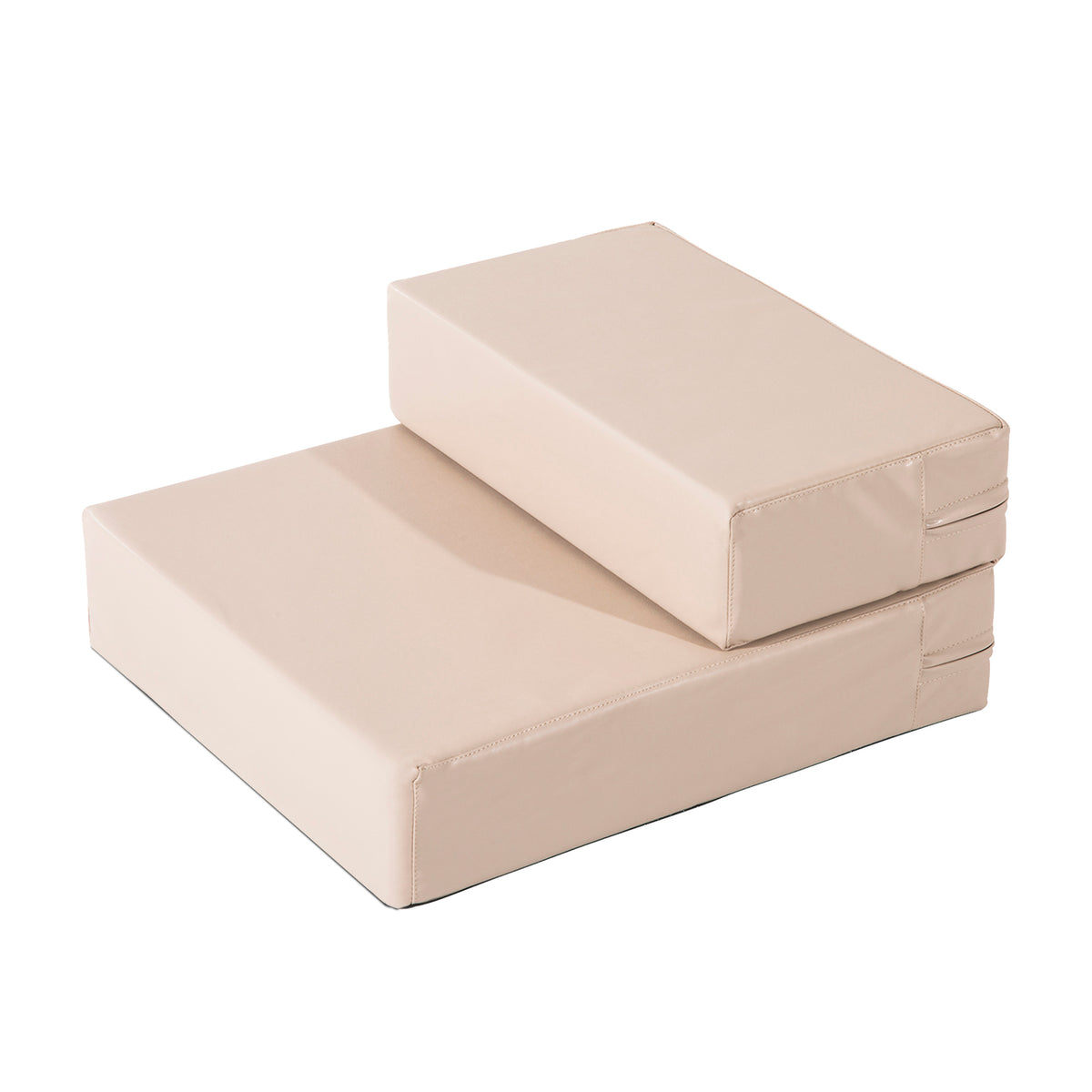 Escada para Animais de Estimação de 2 Degraus 2 em 1 Cama para Cães Gatos Estofada em PU Removível e Lavável com Zíper 45x39x20cm Bege — foto 1