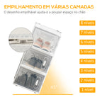 Armário Modular de Plástico Sapateira Modular com 8 Cubos Portas Magnéticas Organizador de Sapatos para Entrada Corredor Dormitório 28x36x21cm Transparente — foto 4