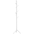Cabide de Pé de Madeira Cabide de Pé com 8 Ganchos para Pendurar Roupa e Bolsas Cabide em Forma de Árvore para Corredor Entrada Quarto 40x40x165 cm Branco — foto 1