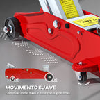 Macaco Hidráulico para Carros de 2 Toneladas Macaco Hidráulico com Altura Ajustável 12-30 cm e 4 Rodas para Apoiar Carros Vermelho e Cinza — foto 6