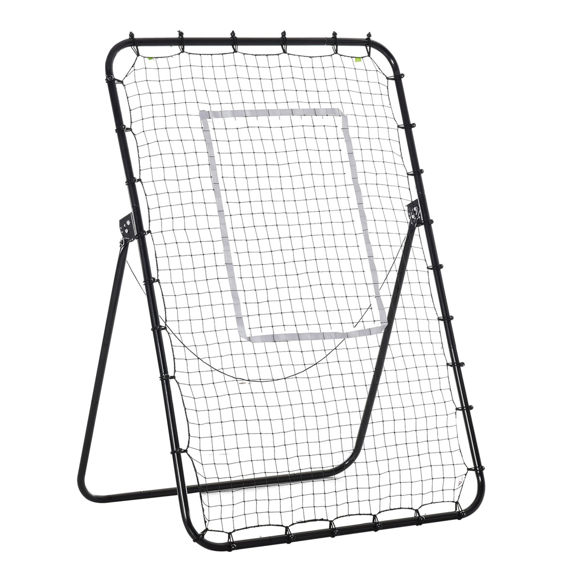 Rede de Rebote Dobrável de Metal com 4 Ângulos e Altura Ajustável para Treinamento de Futbol Tênis Béisbol Desportos 123x73x178,5cm Preto — foto 1