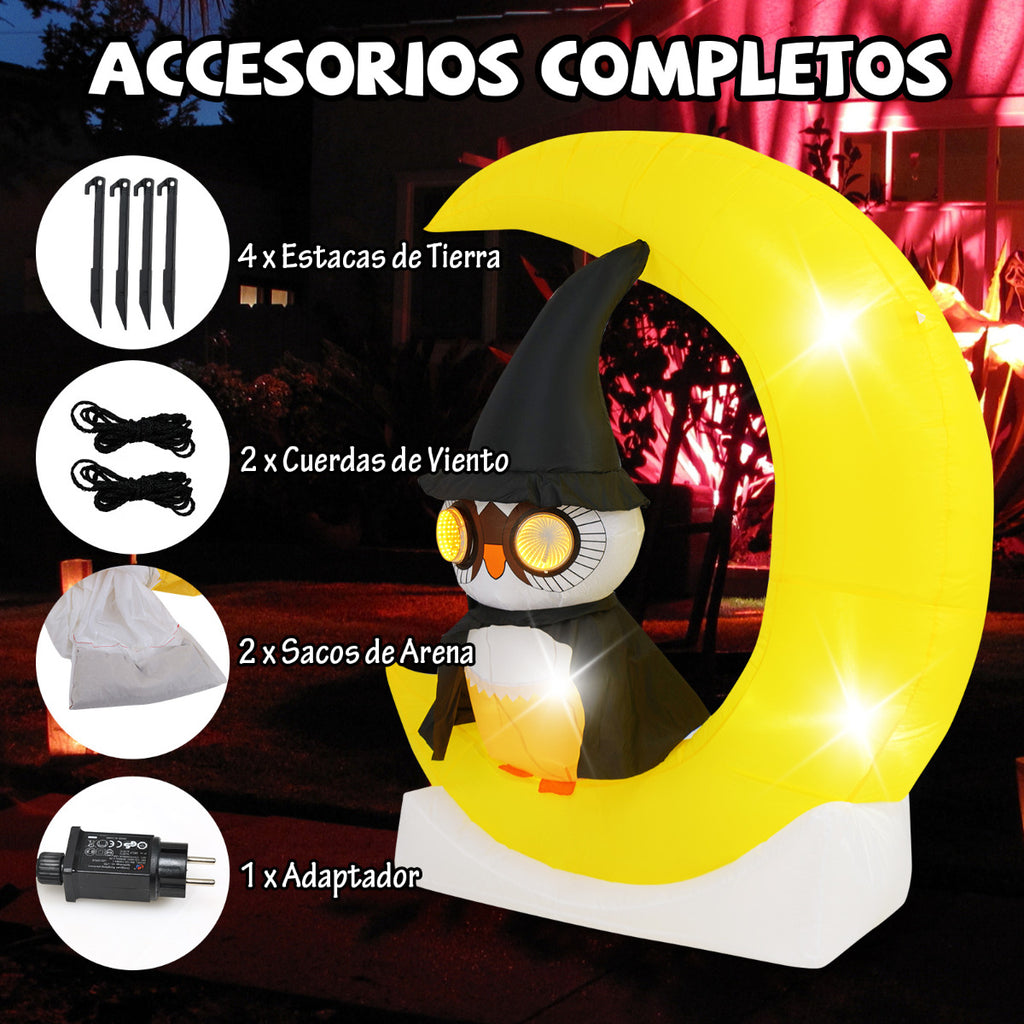 Decoração Inflável de Halloween com Coruja e Lua Iluminada LED 130 x 155 cm — foto 8
