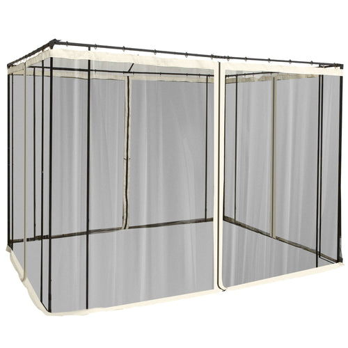 4 Painéis Laterais 302x207 cm para Tenda de Jardim Mosquiteira para Gazebo com Zíperes e Anéis Pretos — foto 1