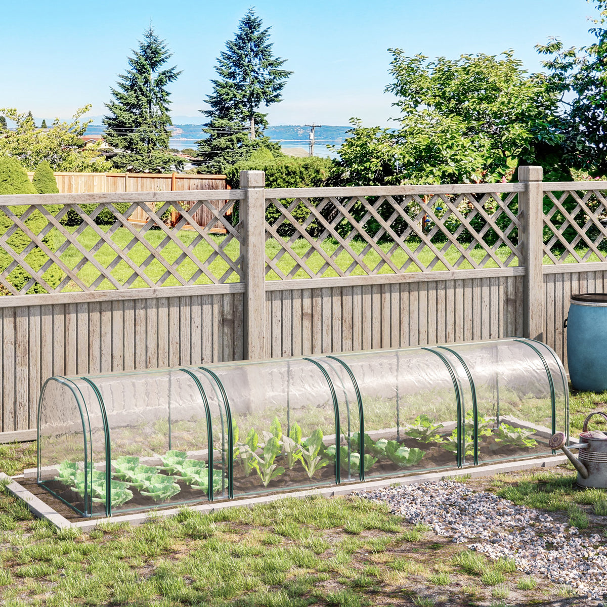 Estufa para Jardim, Terraço Cultivo de Plantas Estufa de Jardim Caseiro, tipo Túnel, Moldura de Aço e PVC 400x100x80 cm — foto 2