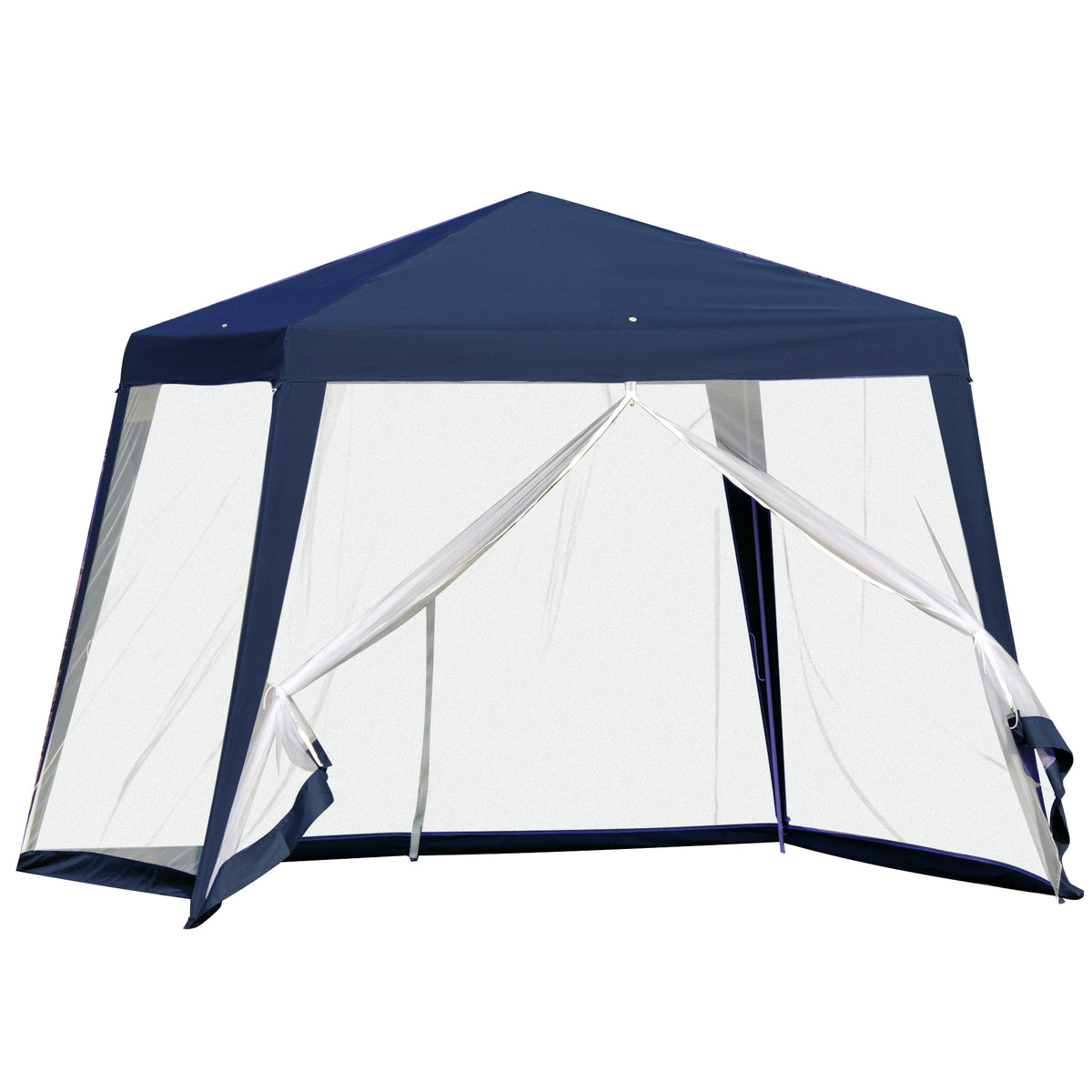 Tenda de Jardim 3x3m Tenda com 4 Partes Laterais Rede Mosquiteira com Zíper Proteção UV para Patio Azul — foto 1