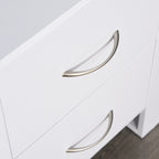 Mesa de Cabeceira com 2 Gavetas Pés e Base Elevada para Dormitório Mesa Lateral para Sala de Estar Estilo Moderno 48x39x54cm Branco — foto 8