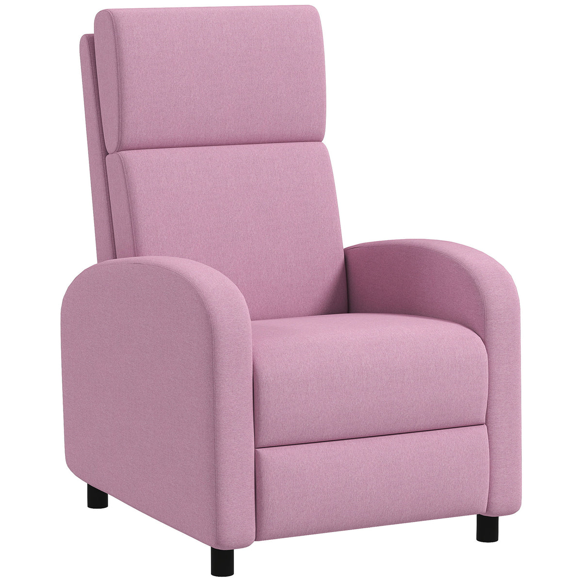 Poltrona Relax Reclinável até 160° Poltrona Reclinável Manual com Apoio para os Pés Carga Máxima 120 kg para Sala de Estar Dormitório 64x86x102 cm Rosa — foto 1