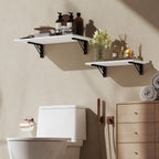 Conjunto de 2 Mesas Dobráveis de Parede Secretárias Flutuantes para Espaços Pequenos Mesas Rebatíveis para Cozinha Sala de Jantar Escritório Quarto e Sala Branco Brilhante — foto 7