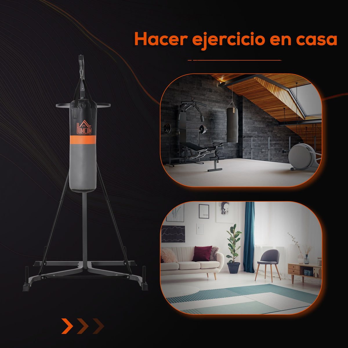 Saco de Boxe Suspenso com Suporte Bola de Velocidade Ajustável em Altura de 167-187cm e Inflador para Treinamento Fitness em Casa Ginásio 115x157x221 cm Preto e Cinza — foto 5