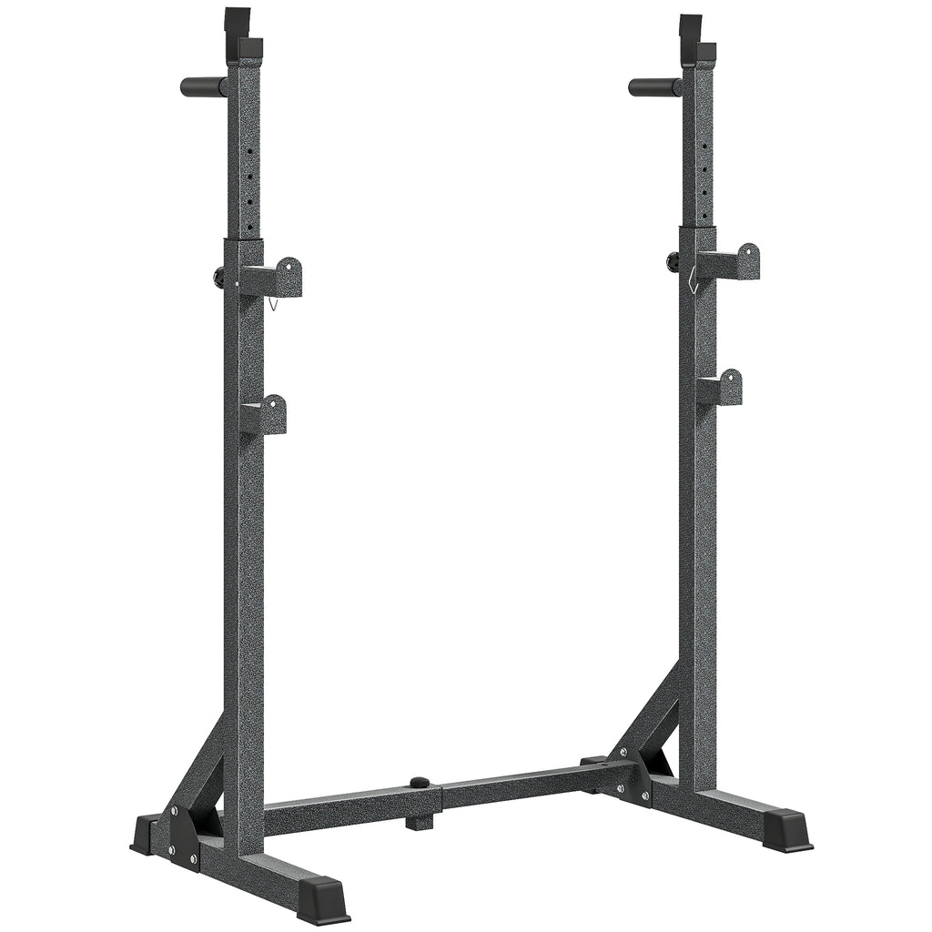 Suporte para Barras de Pesos Multifuncional com Largura e Altura Ajustáveis Suporte de Musculação com Estrutura de Aço Carga 200 kg para Treino em Casa Ginásio 60-87x65x121-158 cm Preto — foto 1
