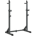 Suporte para Barras de Pesos Multifuncional com Largura e Altura Ajustáveis Suporte de Musculação com Estrutura de Aço Carga 200 kg para Treino em Casa Ginásio 60-87x65x121-158 cm Preto — foto 1