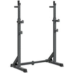 Suporte para Barras de Pesos Multifuncional com Largura e Altura Ajustáveis Suporte de Musculação com Estrutura de Aço Carga 200 kg para Treino em Casa Ginásio 60-87x65x121-158 cm Preto — foto 1