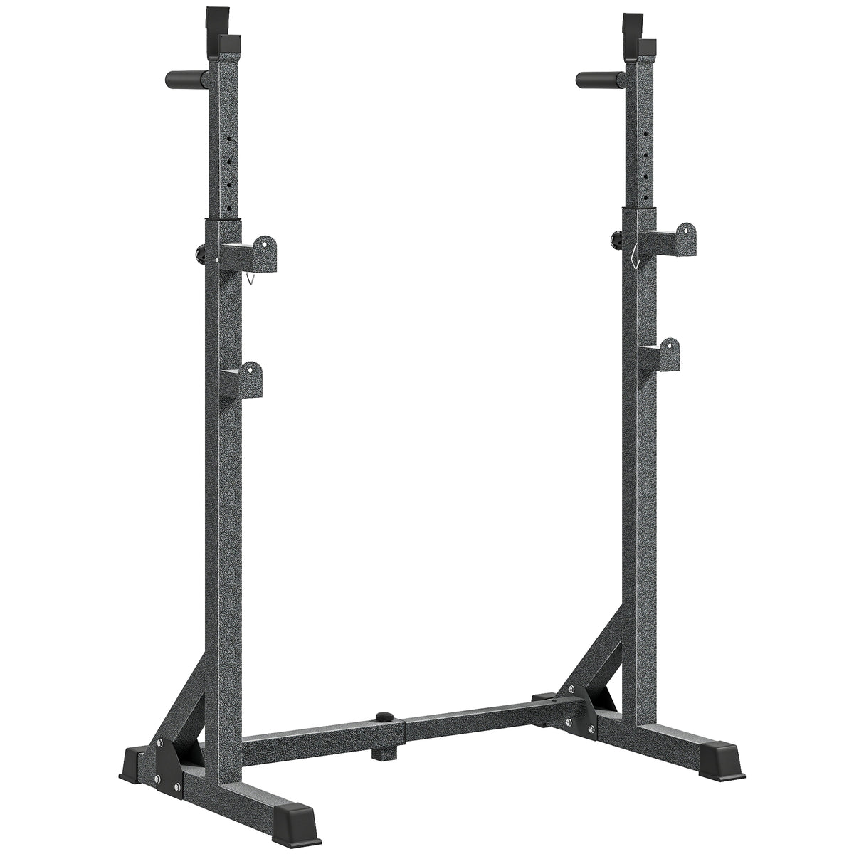 Suporte para Barras de Pesos Multifuncional com Largura e Altura Ajustáveis Suporte de Musculação com Estrutura de Aço Carga 200 kg para Treino em Casa Ginásio 60-87x65x121-158 cm Preto — foto 1