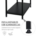 Secretária para escritorio com 3 prateleiras Pernas com Almofadas Ajustáveis Anti-derrapante Estrutura de metal 140x60x93 cm Preto — foto 5