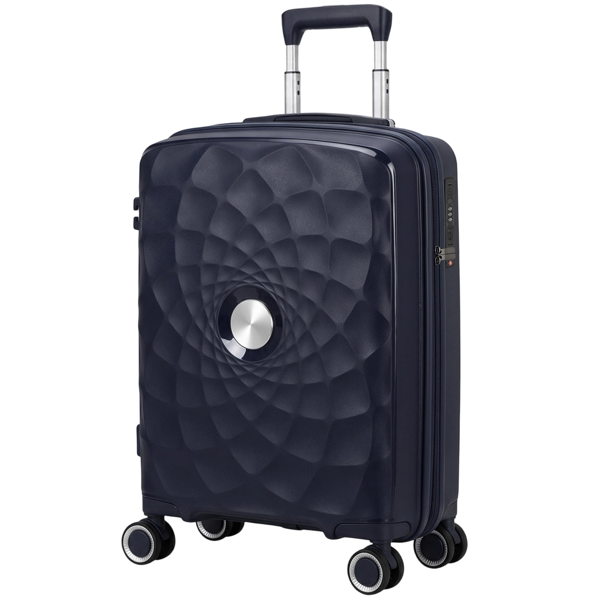 Mala de Cabine 18" Leve e Rígida com USB Fechadura TSA e 4 Rodas Duplas Giratórias Azul — foto 1