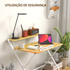 Secretária Dobrável Mesa de Computador Dobrável com Prateleira Aberta Secretária Pequena para Escritório Casa 86x66x82 cm Madeira — foto 7