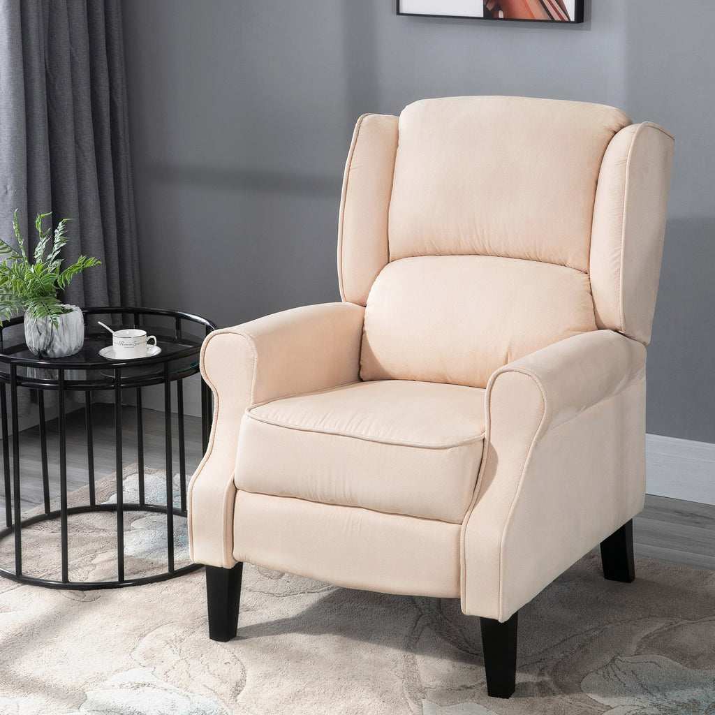 Poltrona de Massagem Poltrona Relax Reclinável com Controlo Remoto 2 Áreas de Massagem Bolso Lateral 78x83x101 cm Bege — foto 2