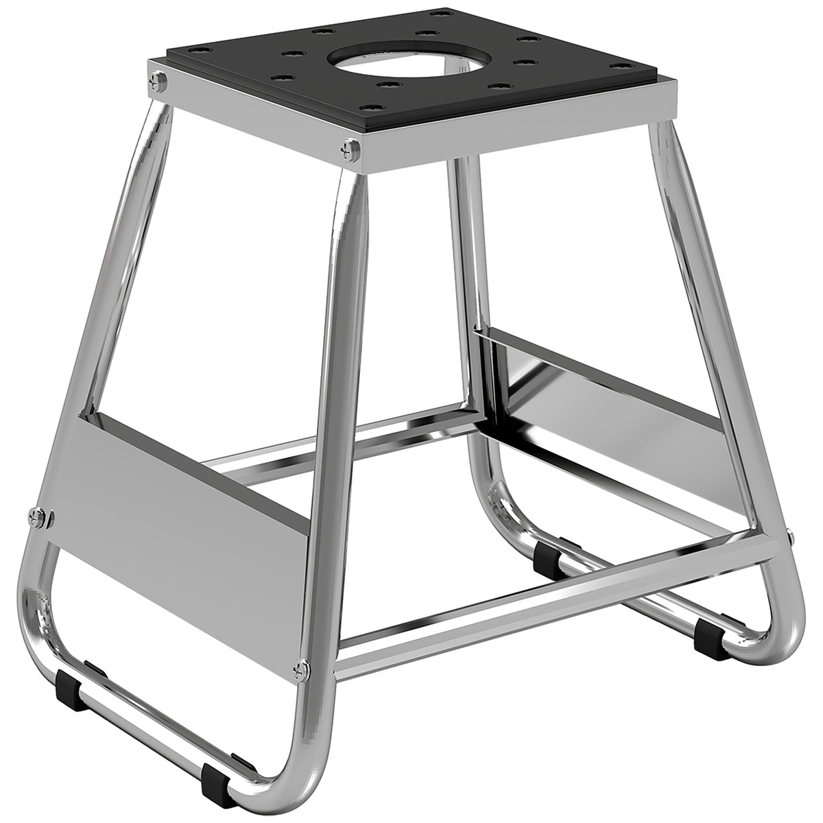 Suporte para Motocicleta Cabalete Tipo Suporte Elevador de Motocross de Aço Carga 500 kg com Plataforma de Borracha Antiderrapante e Área para Reparação e Estacionamento 36x40x40,5 cm Cinza — foto 1