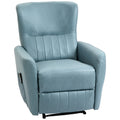 Poltrona de Massagem Relax Estofada em Tecido Técnico com Reclinação Manual 155° 8 Zonas de Massagem Contolo Remoto Apoio para os Pés e 2 Bolsos Laterais 79x101x96cm Azul Claro — foto 1