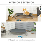 Cama Elevada para Cães Pequenos Médios Cama para Animais de Estimação com Tecido de Malha Respirável Estrutura Curvada de Aço para Interior e Exterior 110x60x20cm Cinza — foto 4