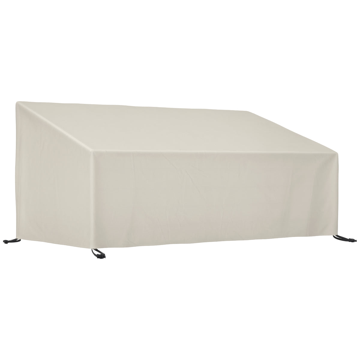 Capa Protetora para Móveis de Jardim Cobertura de Móveis de Tecido Oxford 600D Impermeável para Sofás Bancos 218x111x63-101 cm Bege — foto 1