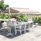 Toldo 300x295x255 cm com manivela ângulo ajustável proteção solar portátil para jardim terraço pátio bege — foto 2