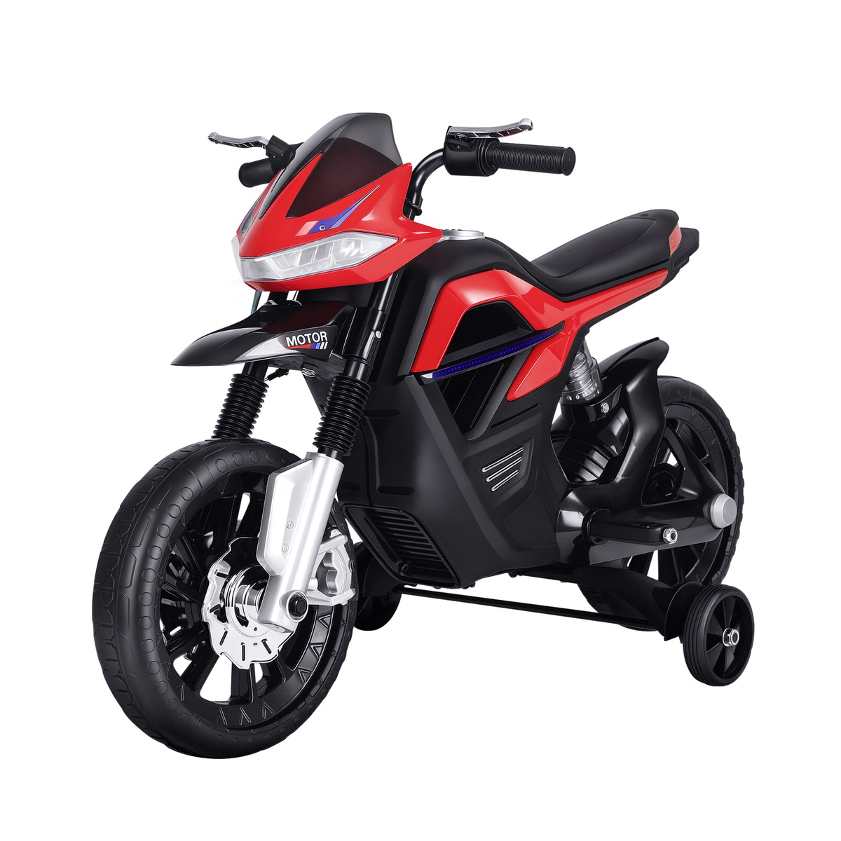 Mota Elétrica Infantil Motocicleta para Crianças acima de 3 anos Bateria 6V com Luzes e Música 105x52,3x62,3 cm Vermelho — foto 1