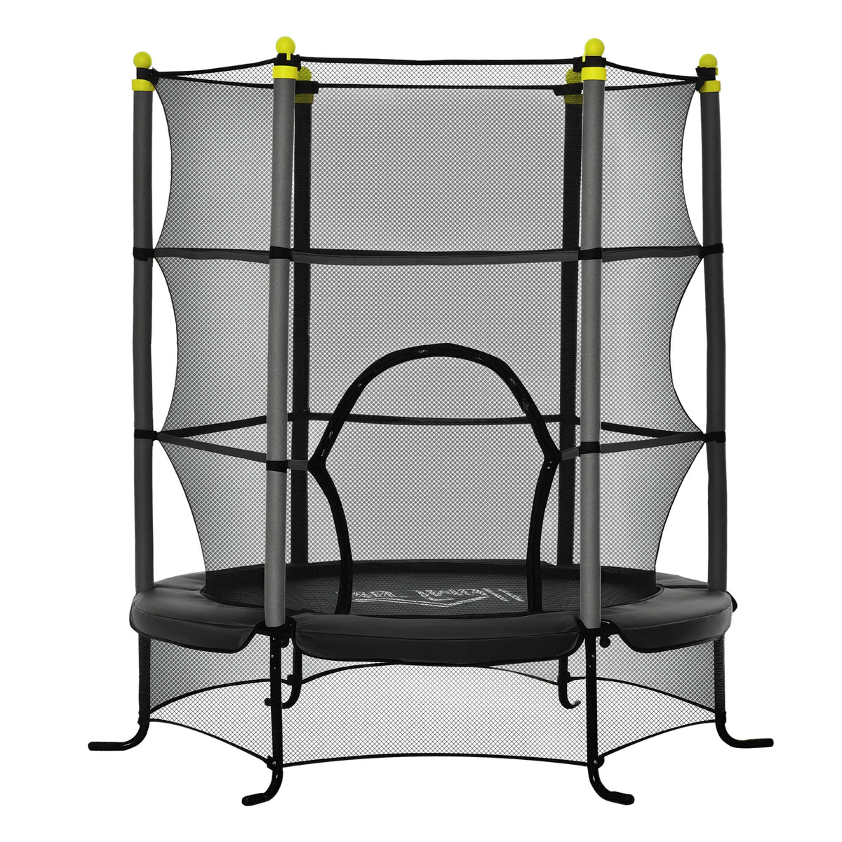 Trampolim para Crianças acima de 3 Anos Cama Elástica Infantil com Rede de Segurança e Estrutura de Aço para Interiores e Exteriores Carga 45kg 163x163x163 cm Preto — foto 1