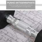Conjunto de Halteres de 2x4kg com Barra Metálica e Cabeça Hexagonal Conjunto Pesos para Treino em Casa Ginásio 27,2x10,5 cm Preto e Prata — foto 4