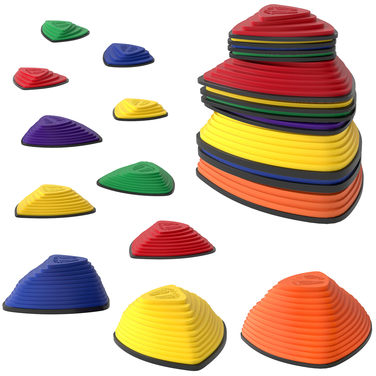 Conjunto de 11 pedras para pisar, design antiderrapante, para interior & exterior, empilhável, colorido — foto 1